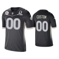 Men Kansas City Chiefs #00 Custom 2021 AFC Pro Bowl Game Anthracite Jersey