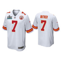 Men Kansas City Chiefs #7 Harrison Butker Super Bowl LIV White Game Jersey