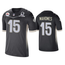 Men Kansas City Chiefs #15 Patrick Mahomes 2021 AFC Pro Bowl Game Anthracite Jersey