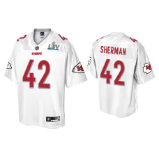 Men Kansas City Chiefs #42 Anthony Sherman Super Bowl LIV Champions White Jersey