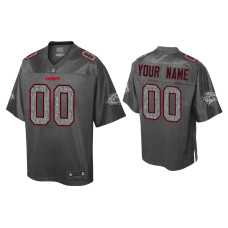 Men Kansas City Chiefs #00 Custom Static Fashion Heather Charcoal Jersey