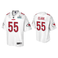 Men Kansas City Chiefs #55 Frank Clark Super Bowl LIV Champions White Jersey