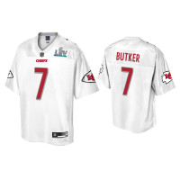 Men Kansas City Chiefs #7 Harrison Butker Super Bowl LIV Champions White Jersey