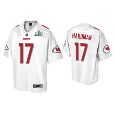 Men Kansas City Chiefs #17 Mecole Hardman Super Bowl LIV Champions White Jersey