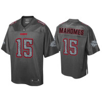 Men Kansas City Chiefs #15 Patrick Mahomes Static Fashion Heather Charcoal Jersey