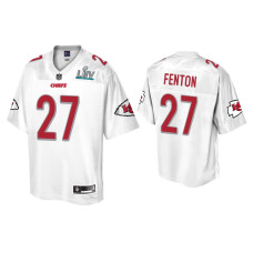 Men Kansas City Chiefs #27 Rashad Fenton Super Bowl LIV Champions White Jersey