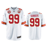 Men Kansas City Chiefs #99 Khalen Saunders White 60th Season Game Jersey