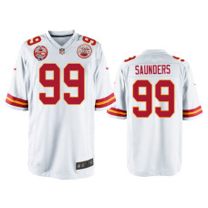 Men Kansas City Chiefs #99 Khalen Saunders White 60th Season Game Jersey