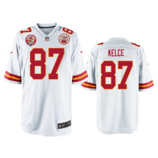 Men Kansas City Chiefs #87 Travis Kelce White 60th Season Game Jersey