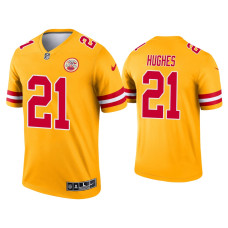 Men Kansas City Chiefs #21 Mike Hughes Yellow Inverted Legend Jersey