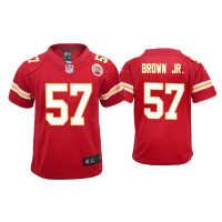 Youth Kansas City Chiefs #57 Orlando Brown Jr. Red Game Jersey