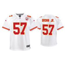 Youth Kansas City Chiefs #57 Orlando Brown Jr. White Game Jersey