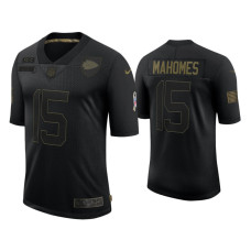 Men Kansas City Chiefs #15 Patrick Mahomes Black 2020 Salute to Service Limited Jersey