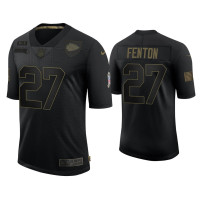 Men Kansas City Chiefs #27 Rashad Fenton Black 2020 Salute To Service Limited Jersey