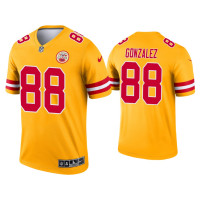 Men Kansas City Chiefs #88 Tony Gonzalez Yellow Inverted Legend Jersey