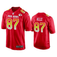 Men Kansas City Chiefs #87 Travis Kelce AFC Nike Game Red Jersey - 2019 Pro Bowl