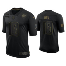 Men Kansas City Chiefs #10 Tyreek Hill Black 2020 Salute To Service Limited Jersey