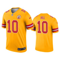 Men Kansas City Chiefs #10 Tyreek Hill Gold Inverted Legend Jersey