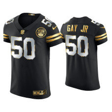 Men Kansas City Chiefs #50 Willie Gay Jr. Black Golden Edition Elite Jersey