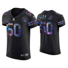 Men Kansas City Chiefs #50 Willie Gay Jr. Black Golden Edition Holographic Jersey