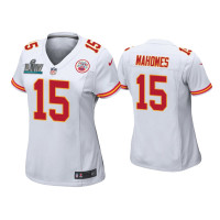 Women Kansas City Chiefs #15 Patrick Mahomes Super Bowl LIV White Game Jersey