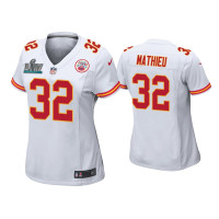 Women Kansas City Chiefs #32 Tyrann Mathieu Super Bowl LIV White Game Jersey