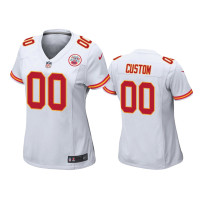 Women Kansas City Chiefs #00 White Custom Nike Game Jersey