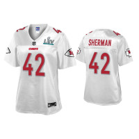 Women Kansas City Chiefs #42 Anthony Sherman Super Bowl LIV Champions White Jersey