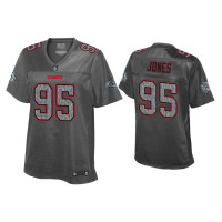 Women Kansas City Chiefs #95 Chris Jones Static Fashion Heather Charcoal Jersey