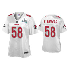 Women Kansas City Chiefs #58 Derrick Thomas Super Bowl LIV Champions White Jersey