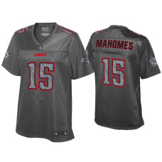 Women Kansas City Chiefs #15 Patrick Mahomes Static Fashion Heather Charcoal Jersey