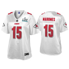 Women Kansas City Chiefs #15 Patrick Mahomes Super Bowl LIV Champions White Jersey