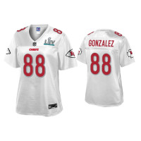 Women Kansas City Chiefs #88 Tony Gonzalez Super Bowl LIV Champions White Jersey