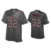 Women Kansas City Chiefs #32 Tyrann Mathieu Static Fashion Heather Charcoal Jersey