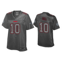 Women Kansas City Chiefs #10 Tyreek Hill Static Fashion Heather Charcoal Jersey