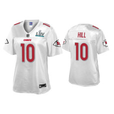 Women Kansas City Chiefs #10 Tyreek Hill Super Bowl LIV Champions White Jersey