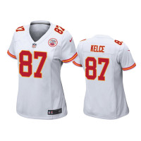 Women Kansas City Chiefs #87 White Travis Kelce Nike Game Jersey