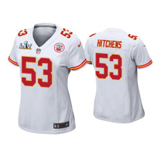 Women Kansas City Chiefs #53 Anthony Hitchens Super Bowl LV White Game Jersey