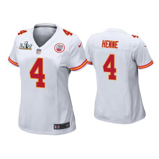 Women Kansas City Chiefs #4 Chad Henne Super Bowl LV White Game Jersey