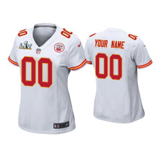 Women Kansas City Chiefs #00 Custom Super Bowl LV White Game Jersey