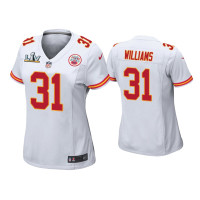 Women Kansas City Chiefs #31 Darrel Williams Super Bowl LV White Game Jersey