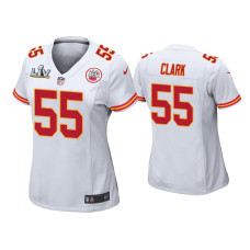 Women Kansas City Chiefs #55 Frank Clark Super Bowl LV White Game Jersey