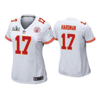 Women Kansas City Chiefs #17 Mecole Hardman Super Bowl LV White Game Jersey