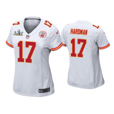 Women Kansas City Chiefs #17 Mecole Hardman Super Bowl LV White Game Jersey