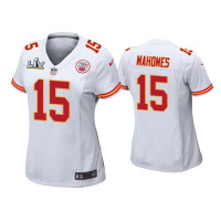 Women Kansas City Chiefs #15 Patrick Mahomes Super Bowl LV White Game Jersey