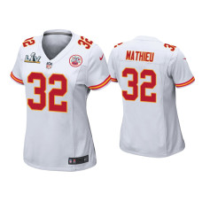 Women Kansas City Chiefs #32 Tyrann Mathieu Super Bowl LV White Game Jersey