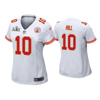 Women Kansas City Chiefs #10 Tyreek Hill Super Bowl LV White Game Jersey