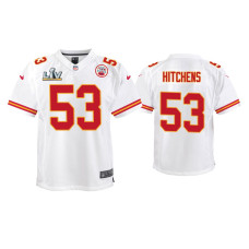 Youth Kansas City Chiefs #53 Anthony Hitchens Super Bowl LV White Game Jersey