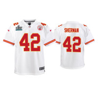 Youth Kansas City Chiefs #42 Anthony Sherman Super Bowl LIV White Game Jersey