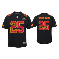 Youth Kansas City Chiefs #25 Clyde Edwards-Helaire Super Bowl LV Black Game Fashion Jersey